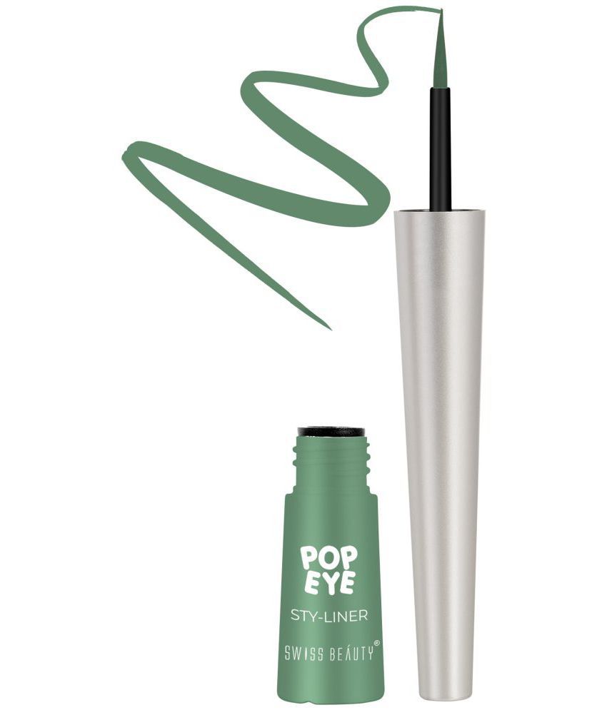     			Swiss Beauty Pop Eye Eyeliner Liquid Eyeliner Green Pack of 2 3ml mL