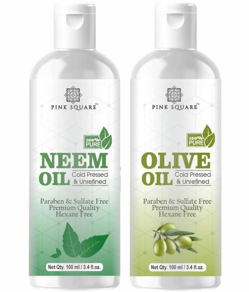     			pink square 100% Cold Pressed Neem Oil and Olive Oil 200 mL Pack of 2