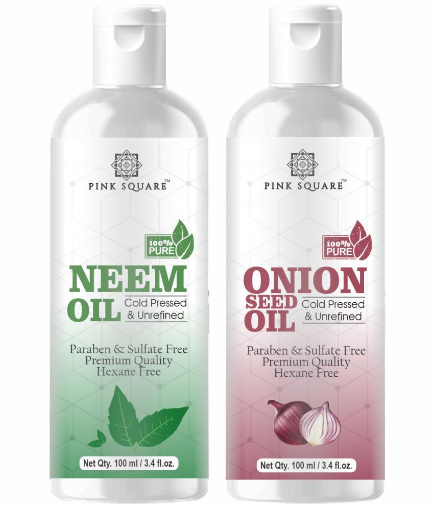     			pink square 100% Cold Pressed Neem Oil and Onion Oil 200 mL Pack of 2