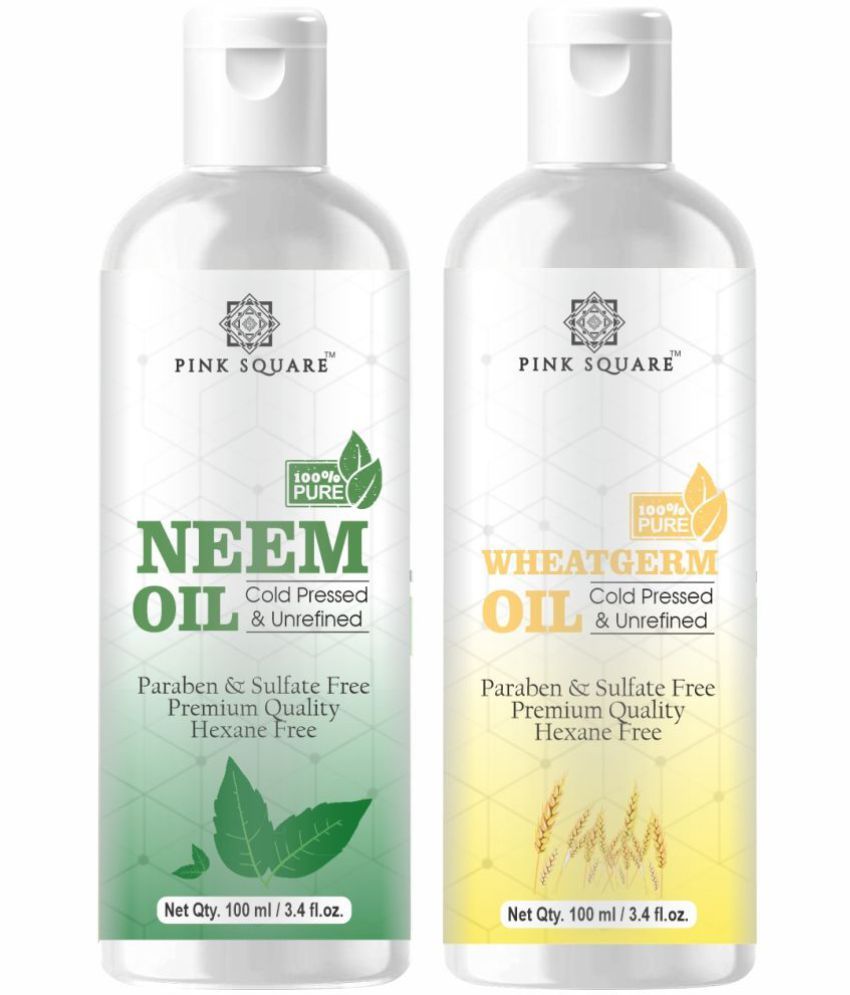     			pink square 100% Cold Pressed Neem Oil and Wheatgerm Oil 200 mL Pack of 2