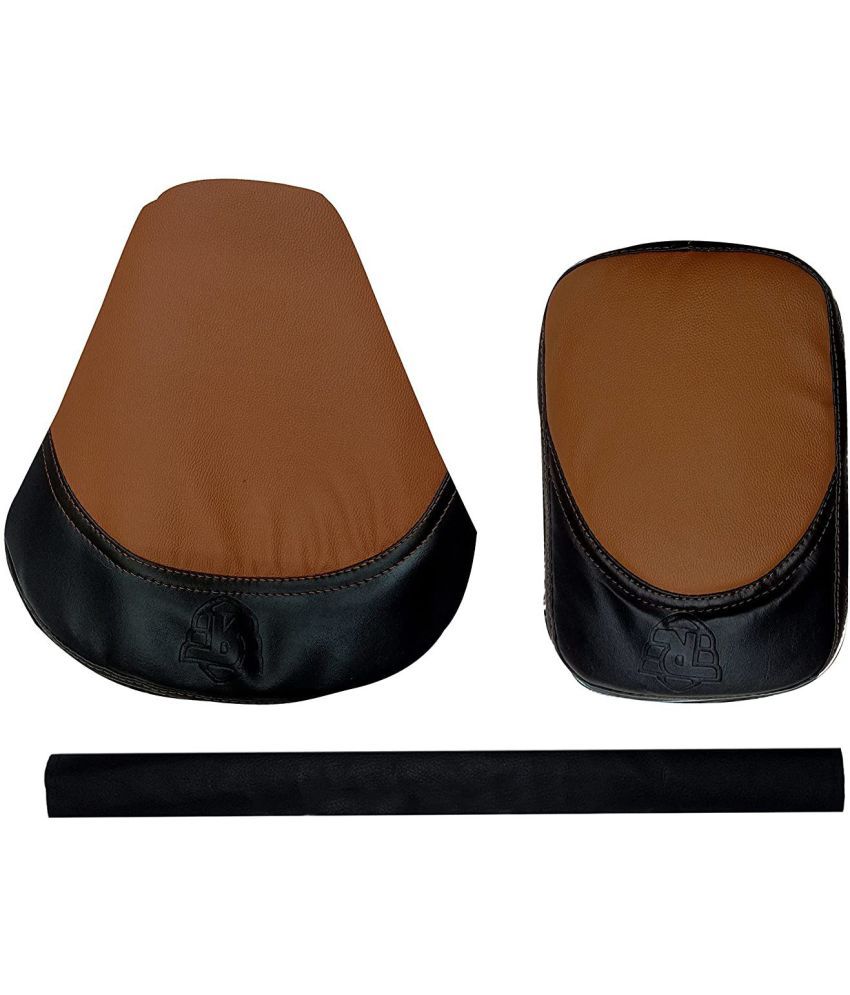     			KOHLI BULLET ACCESSORIES Pure Bullet Back & Tan Seat Cover with Back Rest Foam Combo Set for Royal Enfield Classic 350/500cc