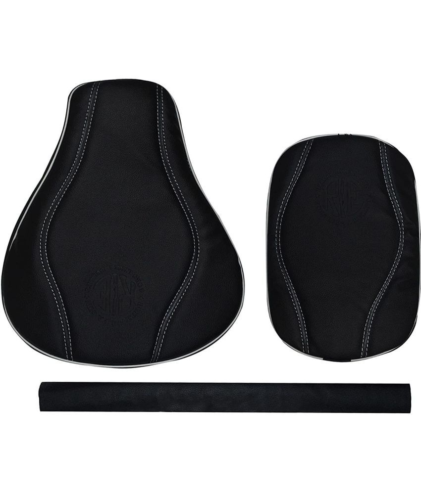     			KOHLI BULLET ACCESSORIES Pure Bullet New Seat Cover Black with Back Rest Foam Combo Set for Royal Enfield Classic 350/500cc