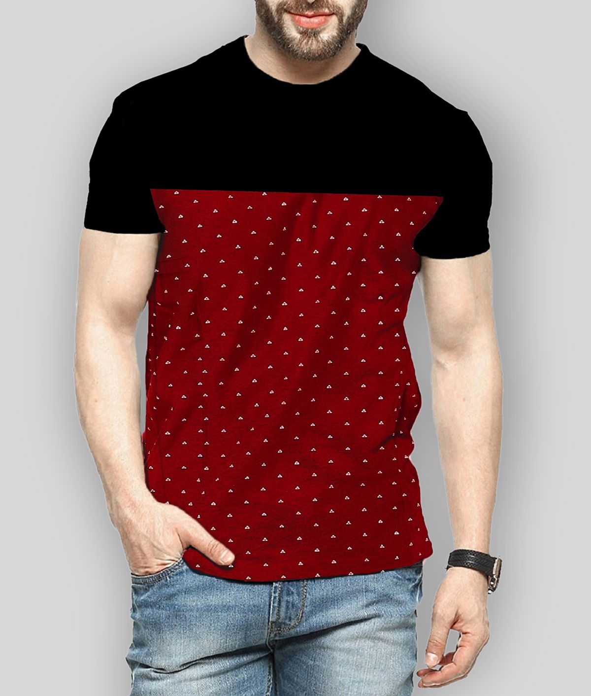     			Leotude - Red Cotton Blend Regular Fit Men's T-Shirt ( Pack of 1 )