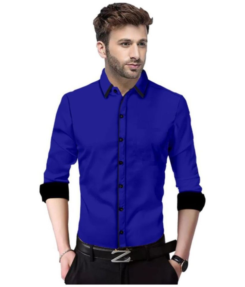     			Life Roads - Blue Cotton Slim Fit Men's Casual Shirt (Pack of 1 )