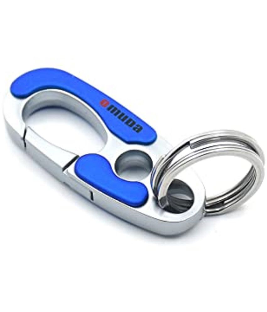     			RAVARIYA GRAPHICS Omuda Premium Hook Locking Silver Metal Carabiner Key chain for Bike, Car, Men, Women