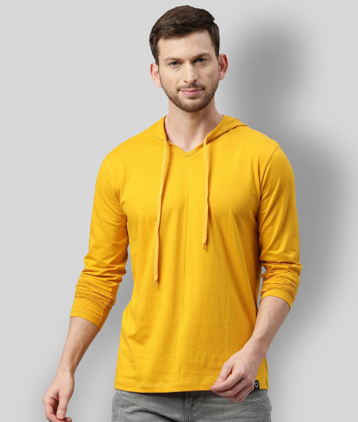     			Urbano Fashion - Mustard Cotton Slim Fit Men's T-Shirt ( Pack of 1 )