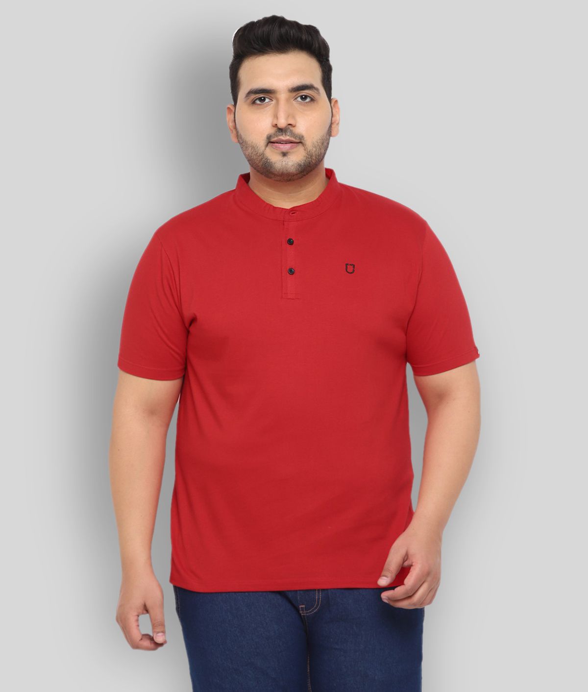     			Urbano Plus - Red Cotton Regular Fit Men's T-Shirt ( Pack of 1 )