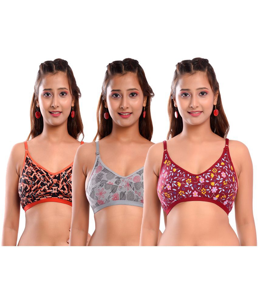     			Viral Girl Cotton T-Shirt Bra - Multi Color Pack of 3