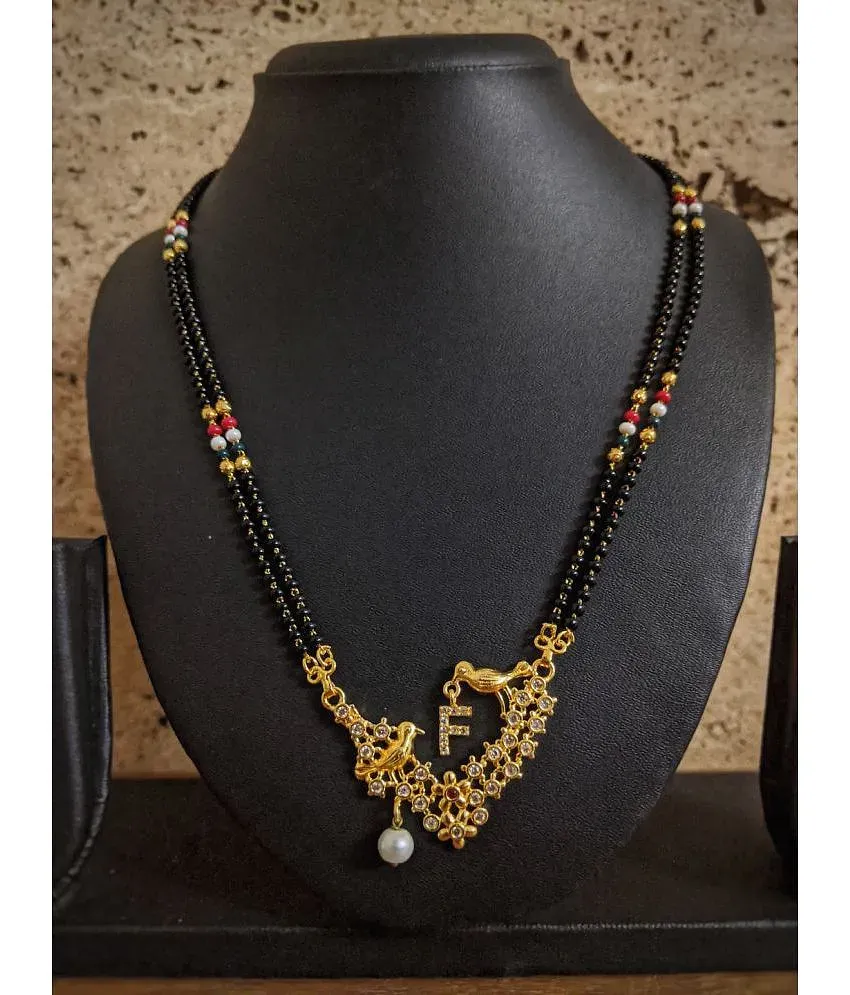 Long Mangalsutra Designs F letter mangalsutra pendant alphabet