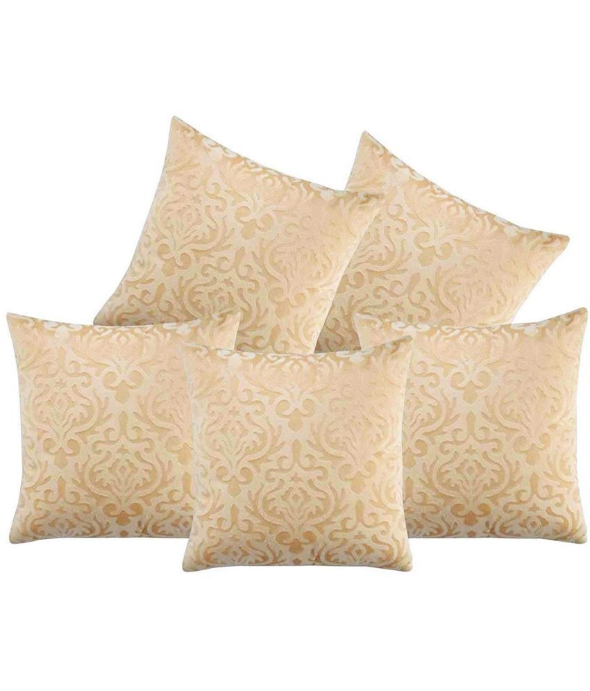     			Bharti Homes Set of 5 Velvet Cushion Covers 40X40 cm (16X16)