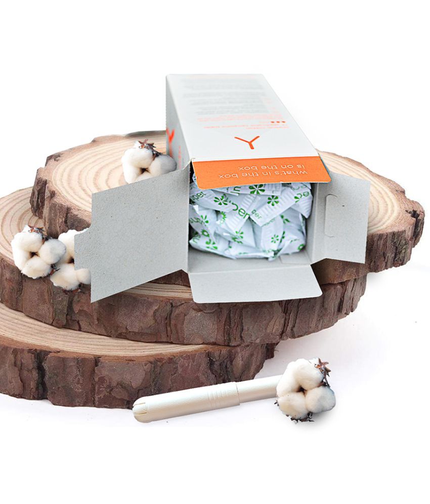 Yoni 100 Organic Cotton Biodegradable 14 pcs Super Tampons Pack of 3