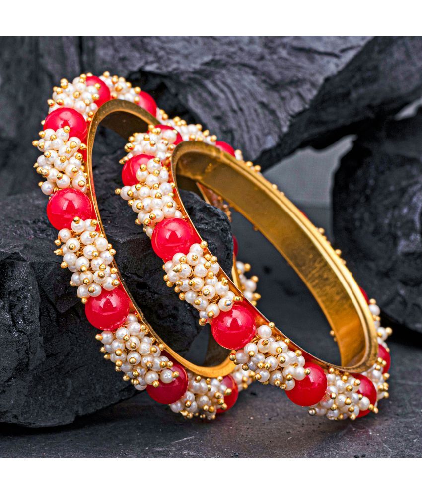     			Sukkhi Gorgeous Gold Plated Pearl Bangle Set For Women (Set of 2)