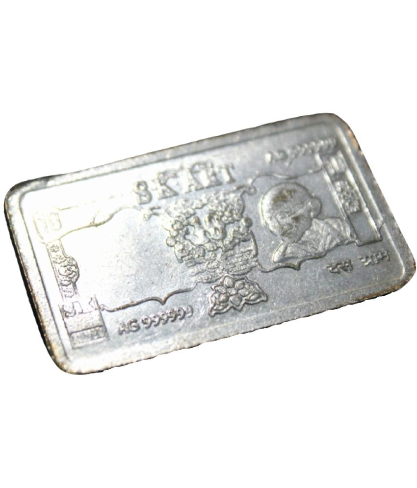     			(Weight Between 11 to 12 gm) Silverplated 10 Bill Biscuit India