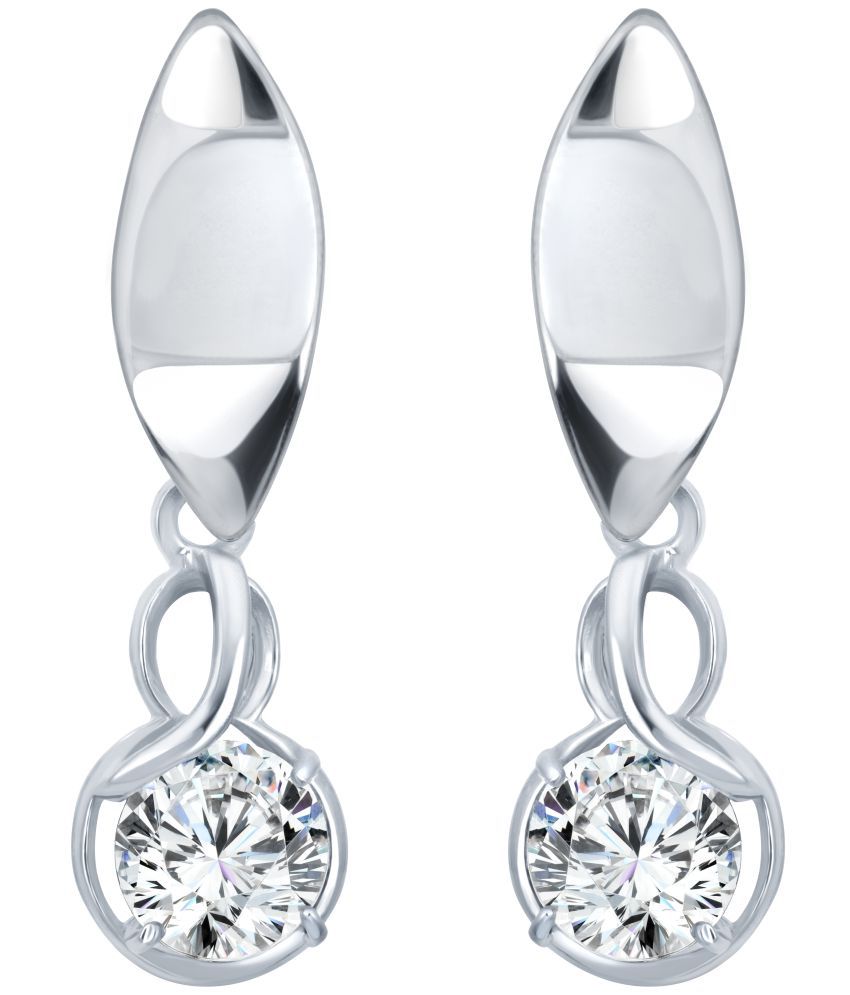     			Vighnaharta Solitaire LOVE Heart CZ Rhodium Plated earring for Girls