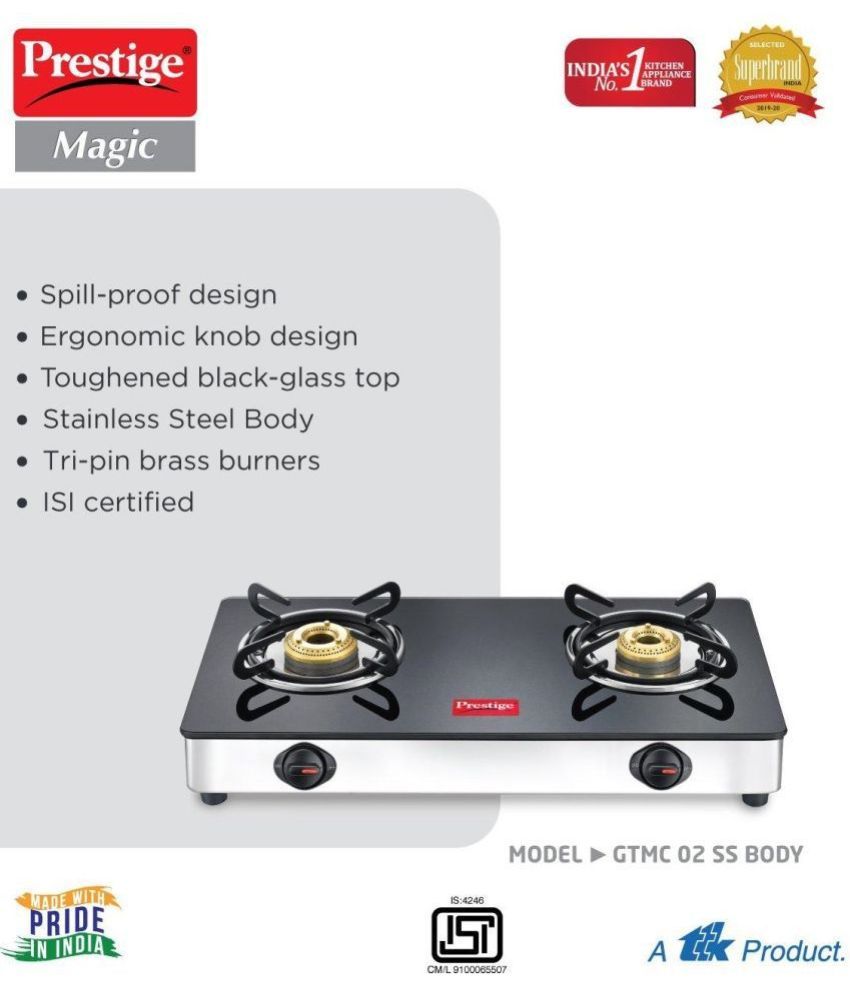 Prestige Magic Gas Stove GTMC 02 SS Price in India Buy Prestige Magic