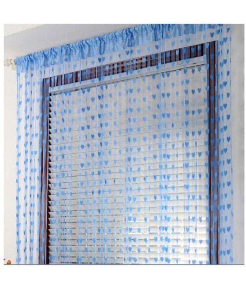     			Tanishka Fabs Others Semi-Transparent Rod Pocket Door Curtain 7 ft Single -Blue
