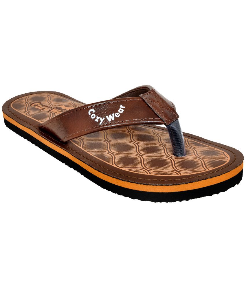     			Cozy Wear Brown Thong Flip Flop