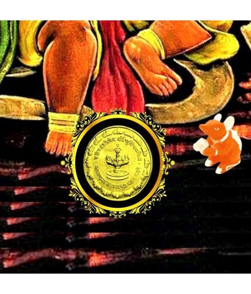 MAHARASHTRA RAJYA STHAPANA MAHOTSAV TOKEN GOLD MOHUR WITH GLASS SILVER