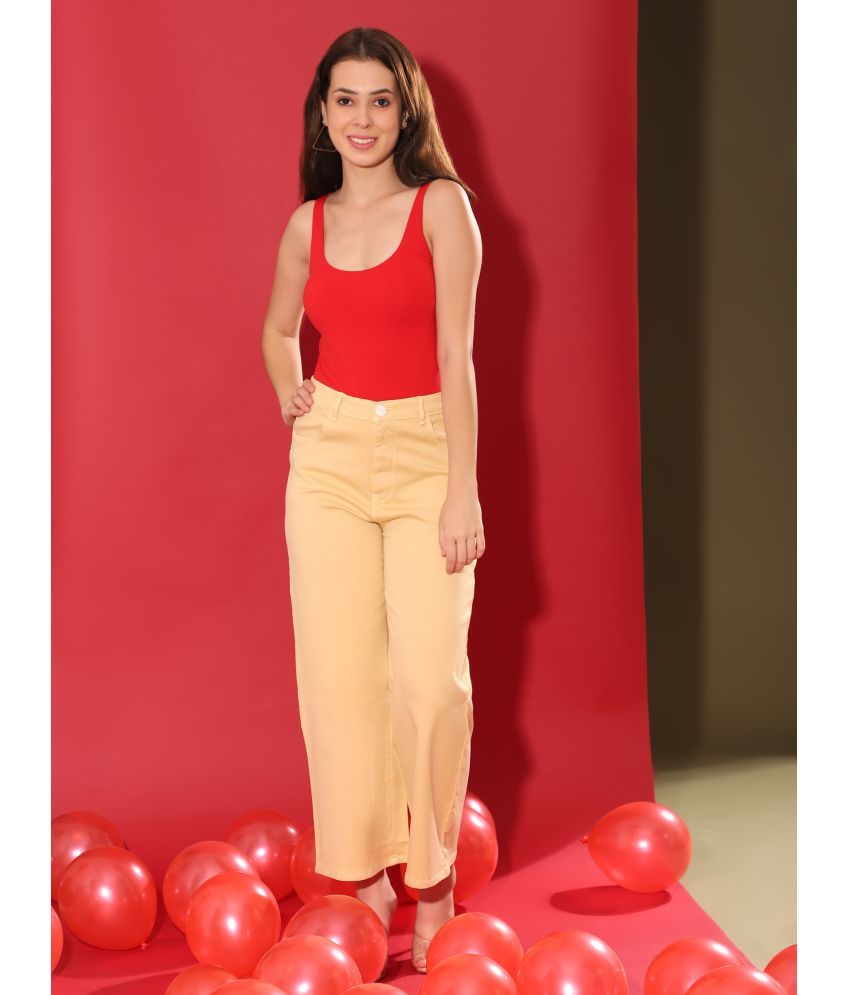     			AngelFab Yellow Cotton Casual Pants - Single