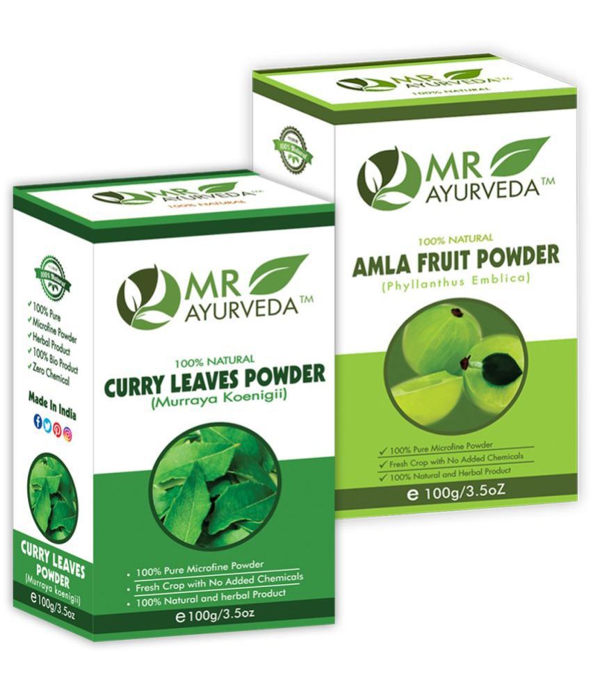     			MR Ayurveda Curry Leaves Powder and Amla Powder Hair Scalp Treatment 200 g Pack of 2