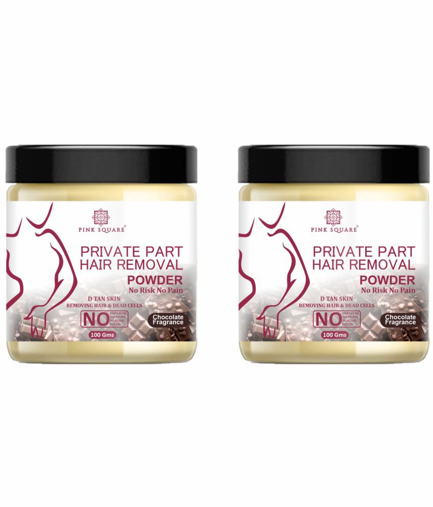     			Pink Square Premium Chocolate Fragrance Hair Removal Powder Wax Hair Removal Powder For Underarms, Hand, Legs & Bikini Line, No Pain 200 g Pack of 2