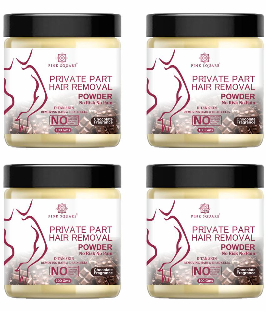     			Pink Square Premium Chocolate Fragrance Hair Removal Powder Wax Hair Removal Powder For Underarms, Hand, Legs & Bikini Line, No Pain 400 g Pack of 4