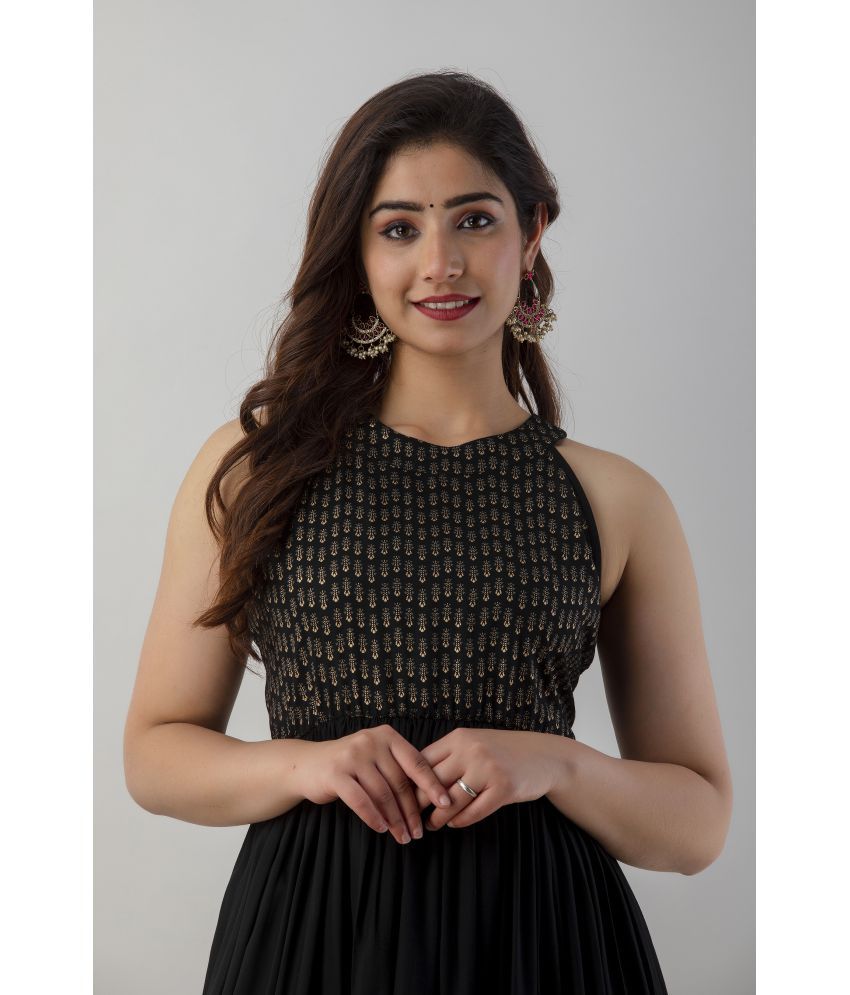 SAVVIA Rayon Printed Sleeveless 