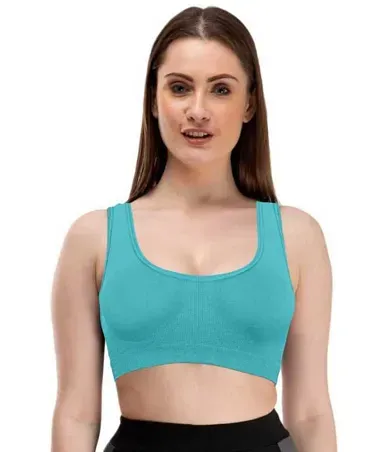 Buy ComfyStyle Stylish Cotton Spandex Non Padded Solid Sports Bras For Women-  Pack Of 2 Online In India At Discounted Prices