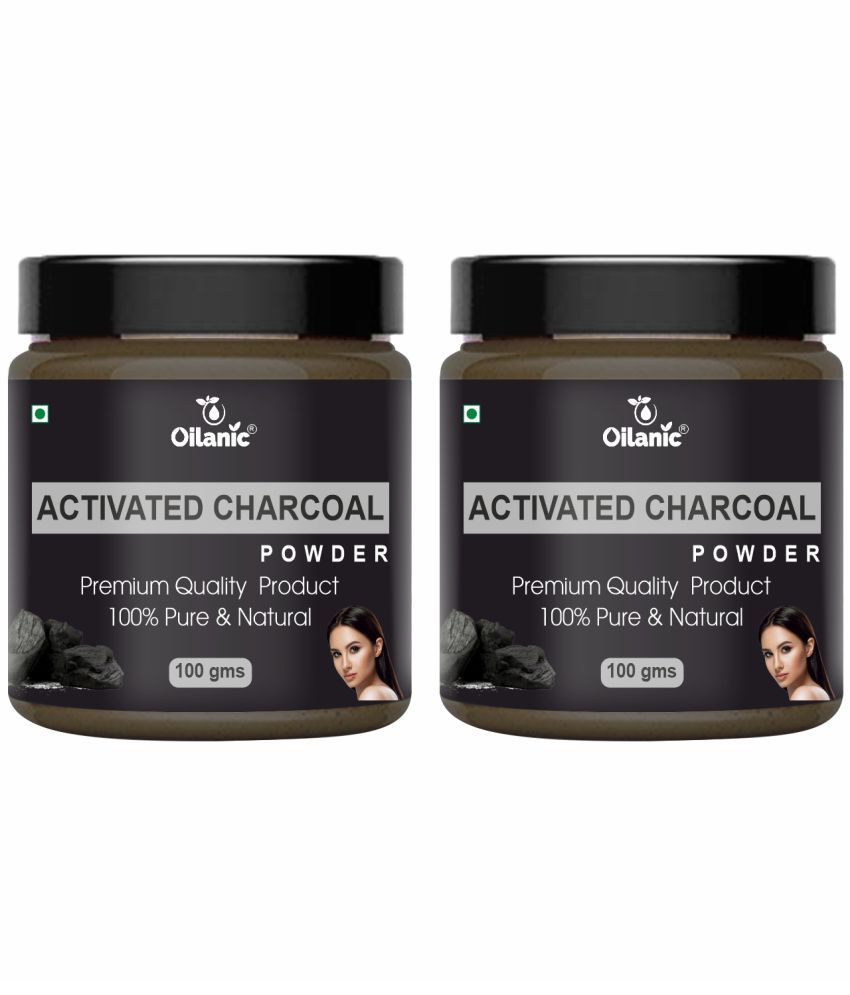     			Oilanic Natural Activated Charcoal Powder For Haircare Face Pack Masks 200 gm Pack of 2