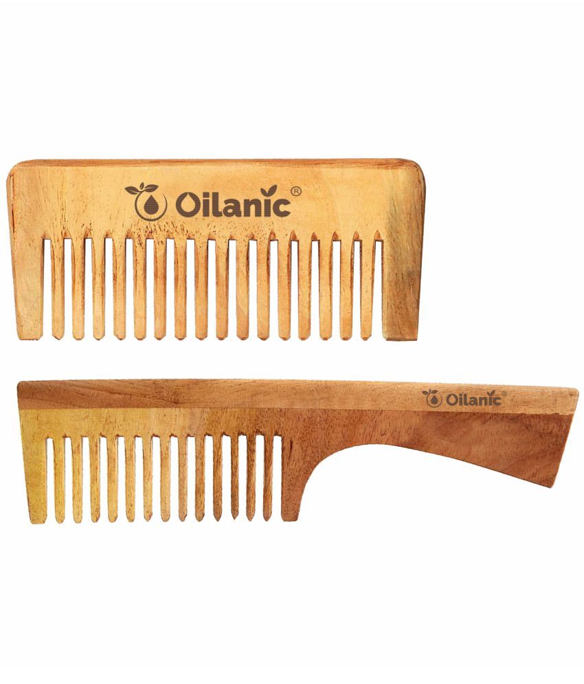     			Oilanic Neem Comb 5.5 & 7.5 Inches Hair Brush Pack of 2