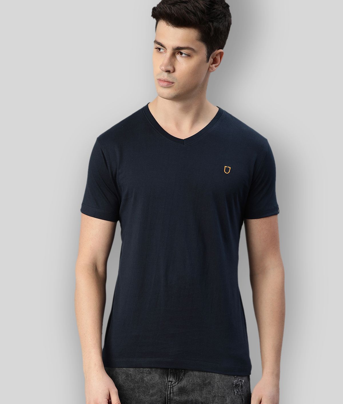     			Urbano Fashion - Navy Cotton Slim Fit Men's T-Shirt ( Pack of 1 )