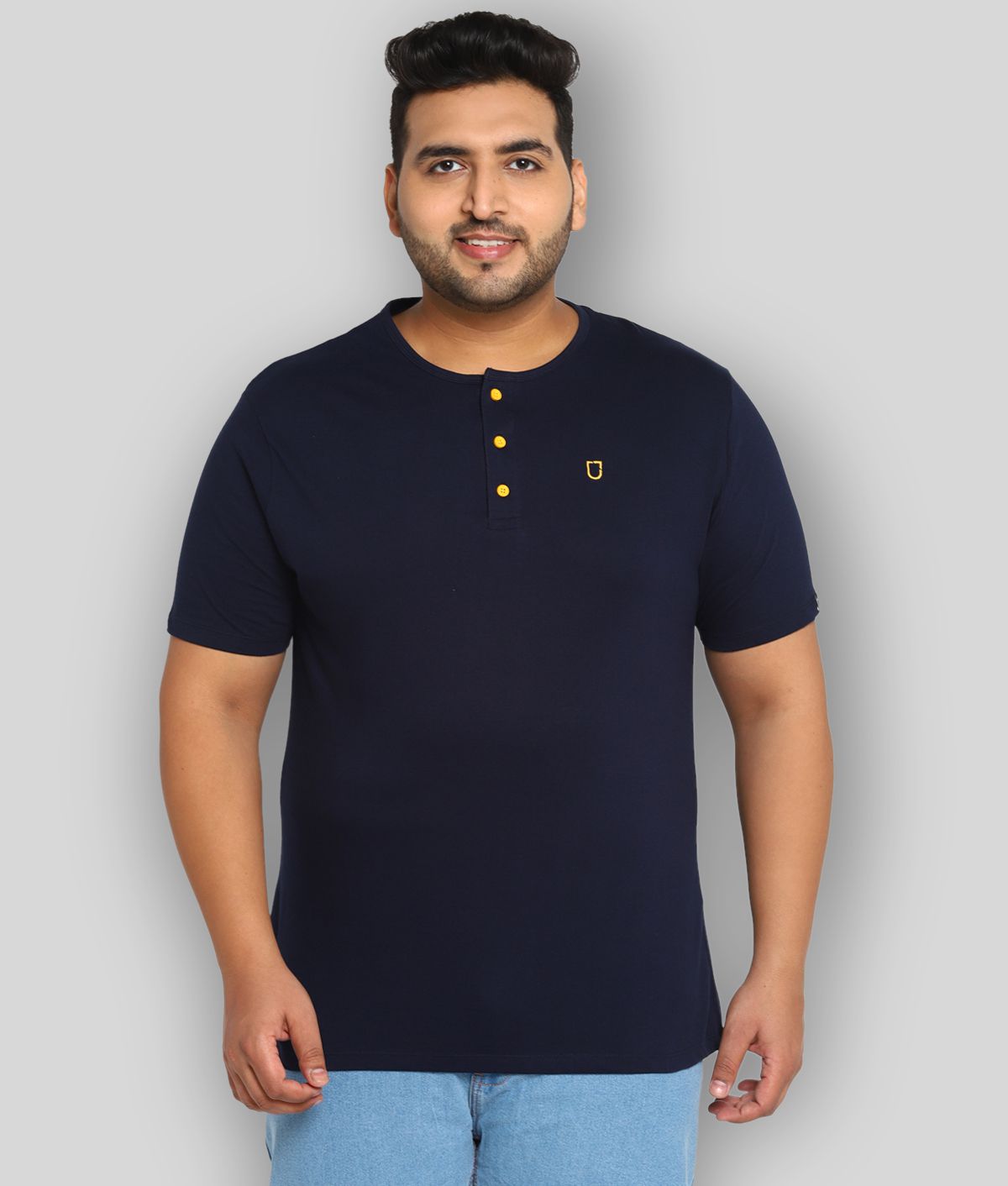     			Urbano Plus - Navy Blue Cotton Regular Fit Men's T-Shirt ( Pack of 1 )