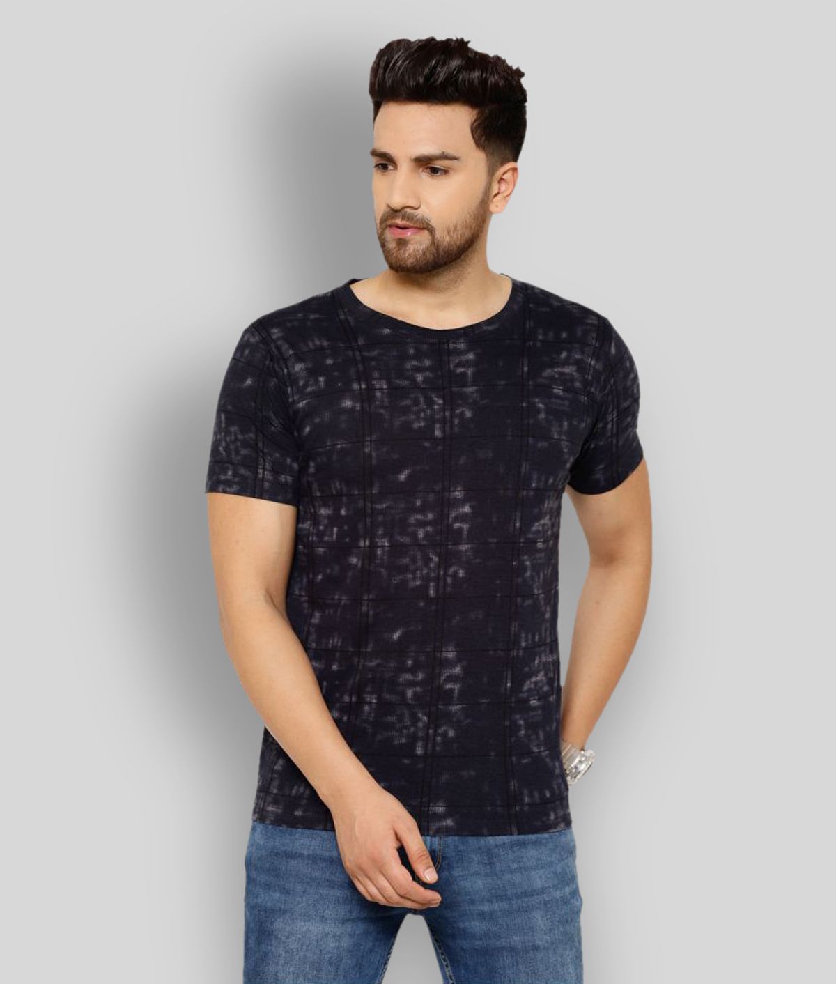     			EPPE - Black Cotton Regular Fit Men's T-Shirt ( Pack of 1 )