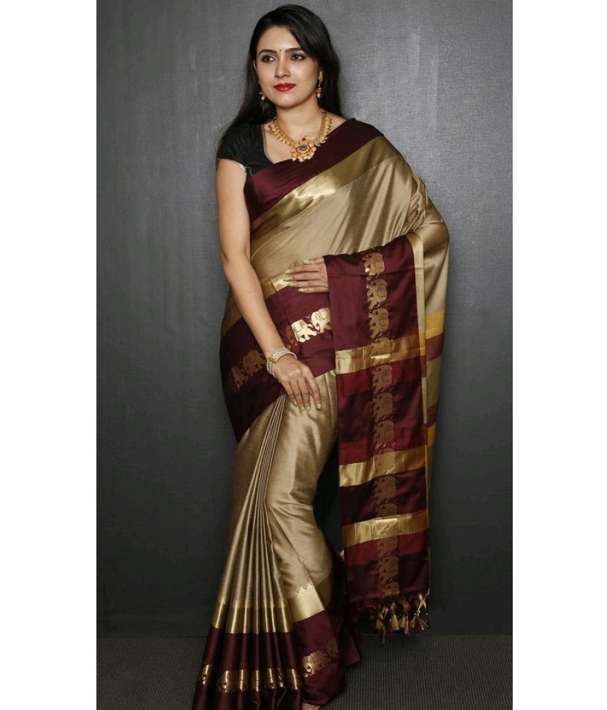     			fab woven - Multicolour Cotton Blend Saree With Blouse Piece ( Pack of 1 )