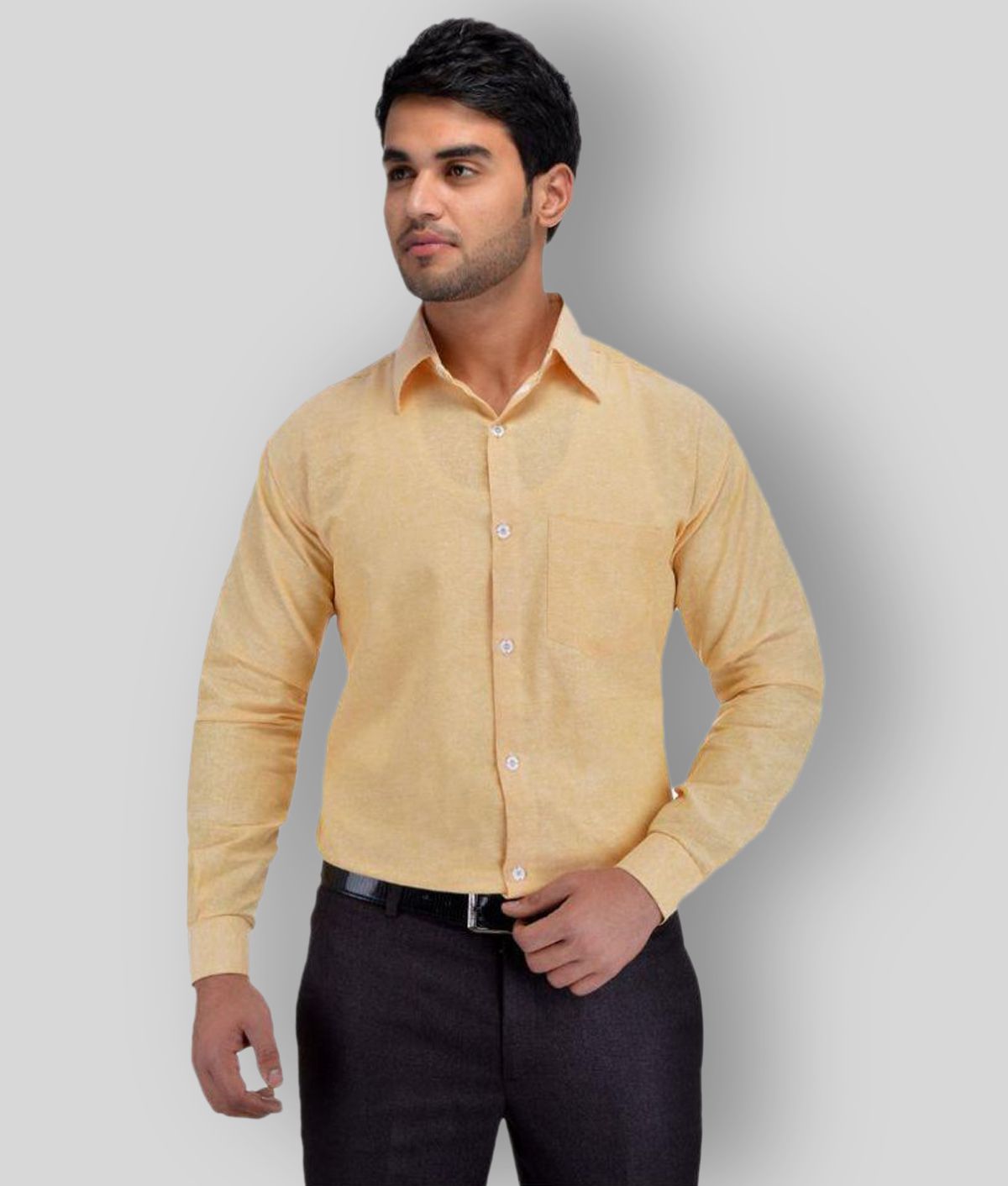     			DESHBANDHU DBK - Beige Cotton Regular Fit Men's Formal Shirt (Pack of 1)