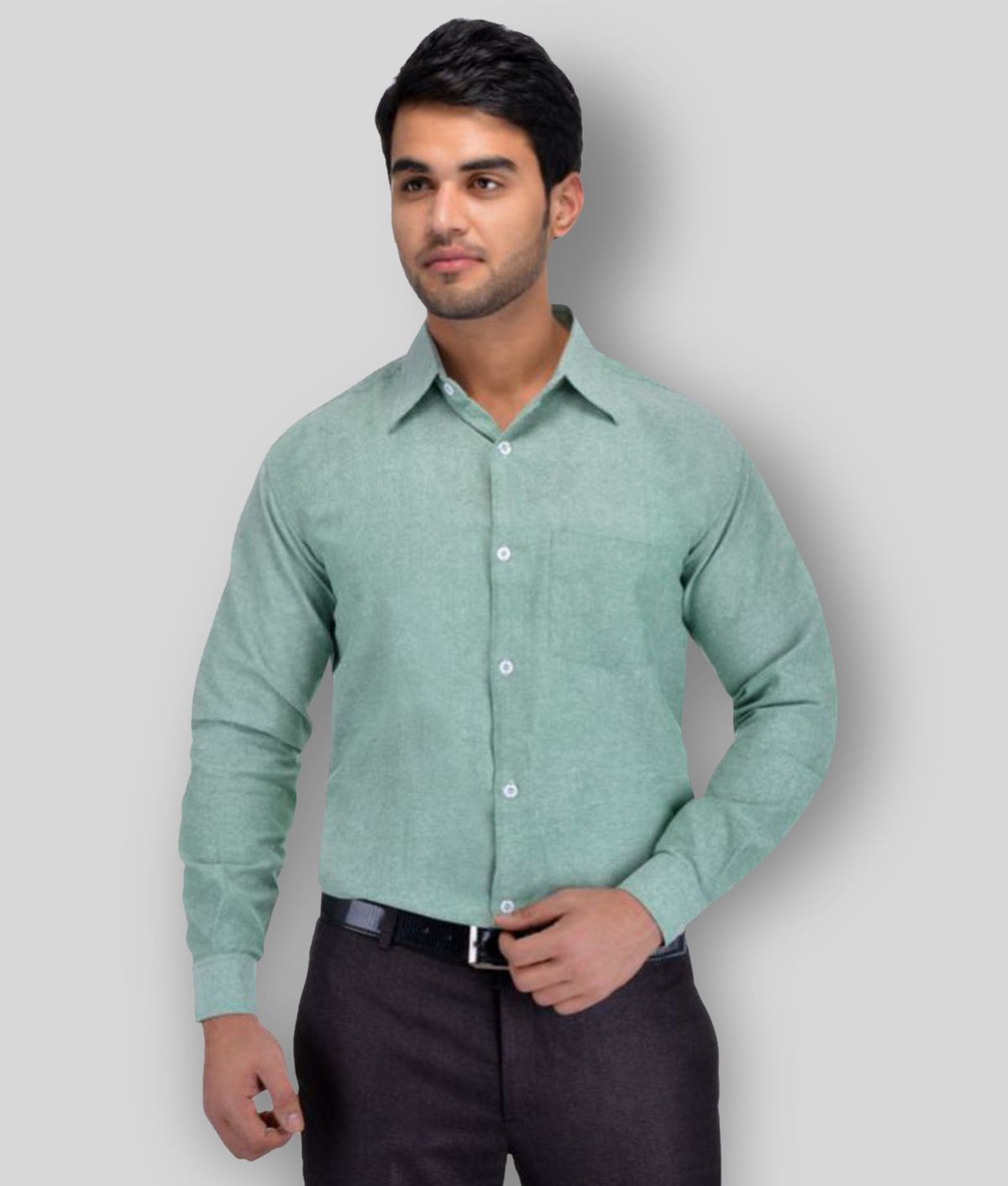     			DESHBANDHU DBK - Green Cotton Regular Fit Men's Formal Shirt (Pack of 1)