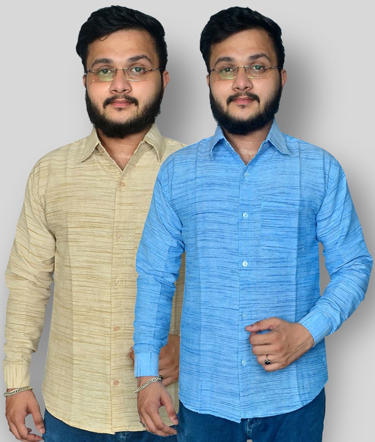     			DESHBANDHU DBK - Multicolor Cotton Regular Fit Men's Formal Shirt (Pack of 2)