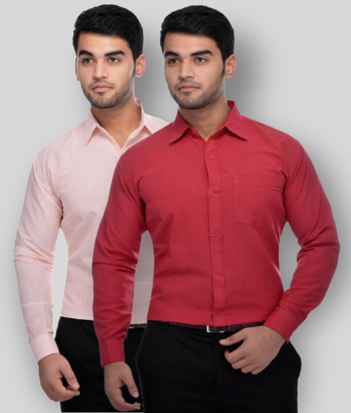     			DESHBANDHU DBK - Multicolor Cotton Regular Fit Men's Formal Shirt (Pack of 2)