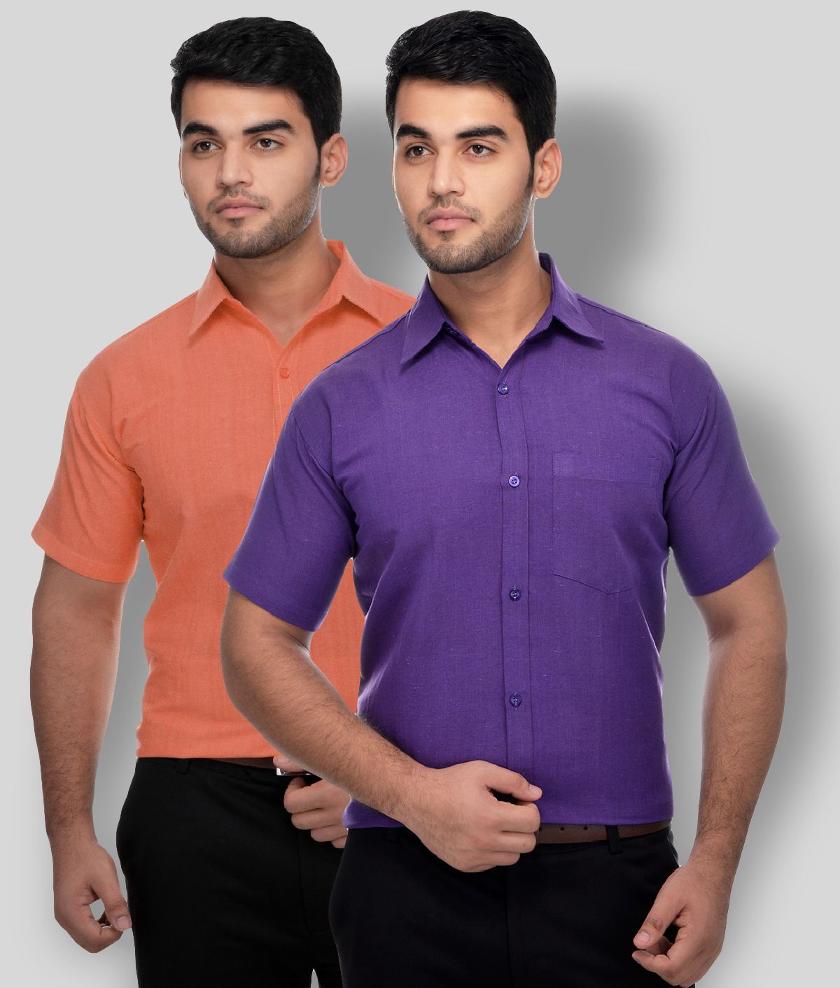     			DESHBANDHU DBK - Multicolor Cotton Regular Fit Men's Formal Shirt (Pack of 2)