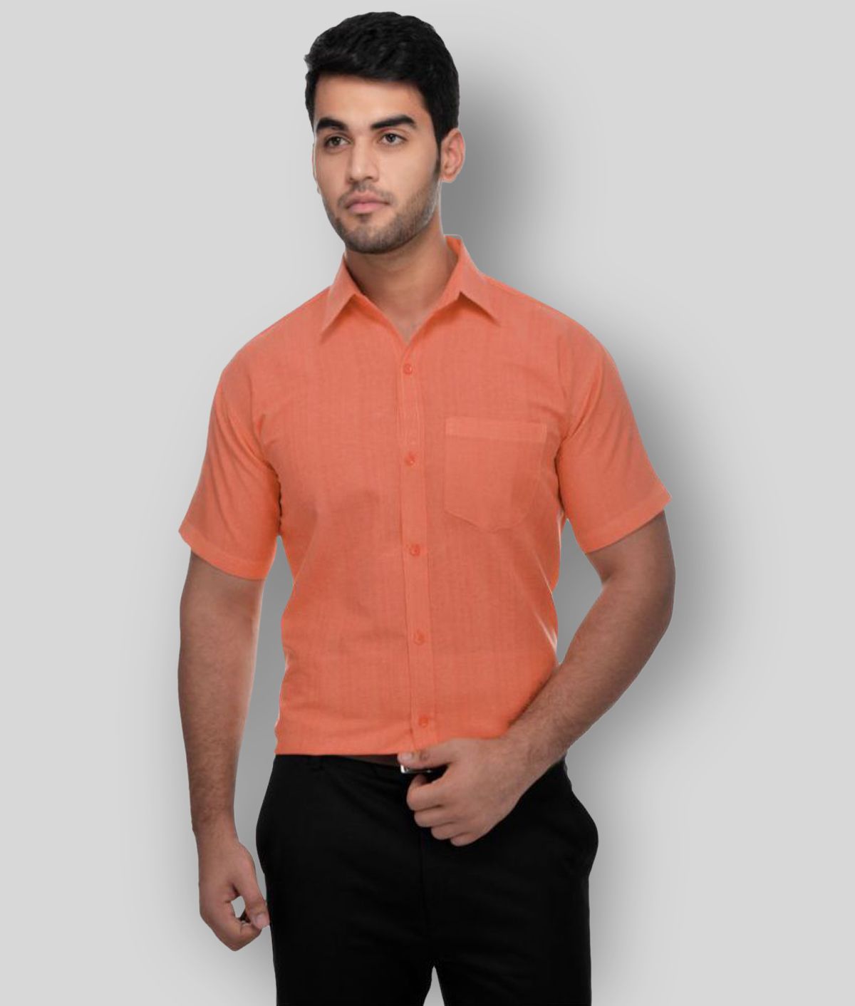     			DESHBANDHU DBK - Orange Cotton Regular Fit Men's Formal Shirt (Pack of 1)