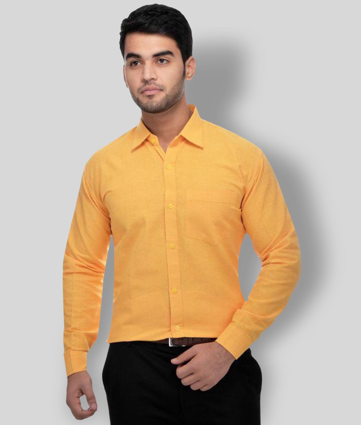     			DESHBANDHU DBK - Yellow Cotton Regular Fit Men's Formal Shirt (Pack of 1)