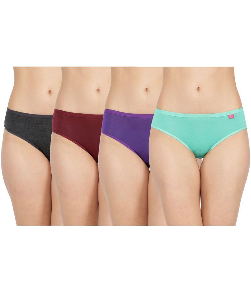     			Dollar Missy Pack of 4 Cotton Women's Hipsters ( Multi Color )