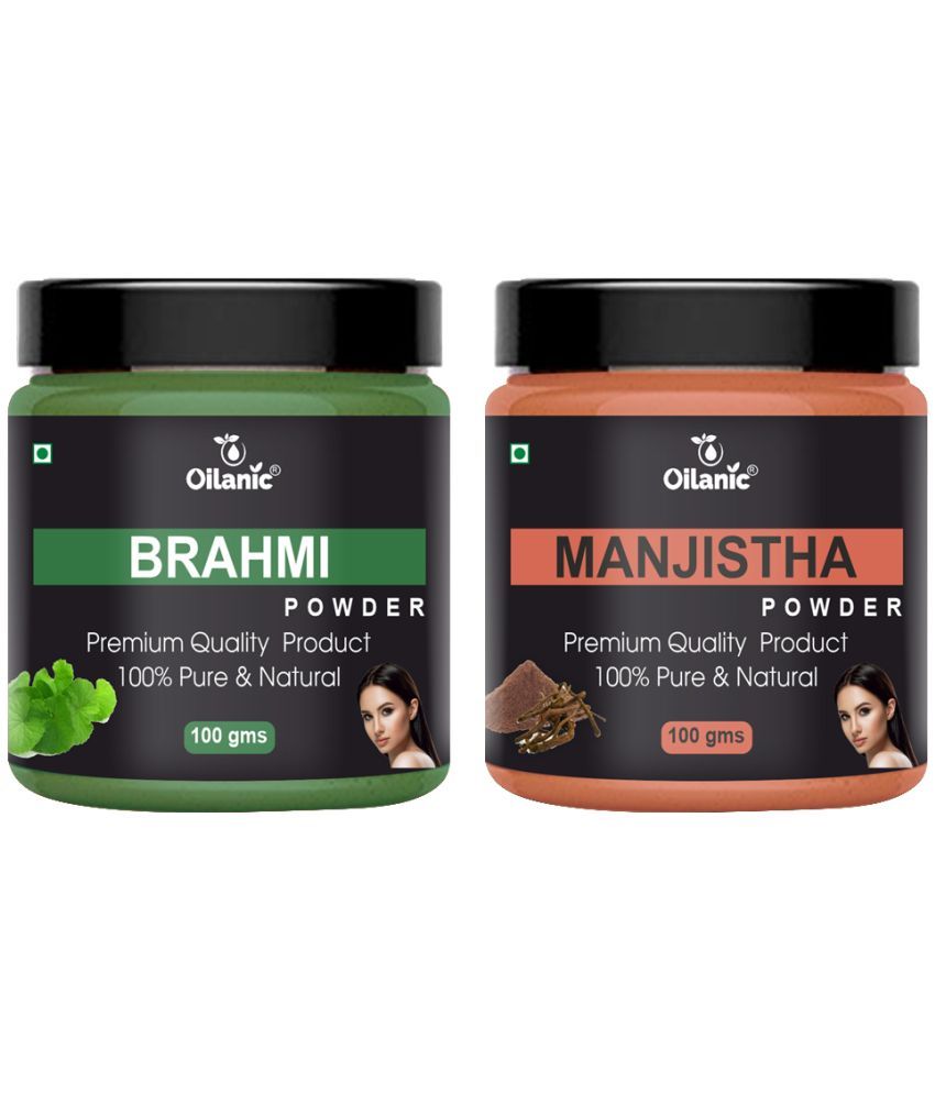     			Oilanic 100% Pure Brahmi Powder & Manjistha Powder-Skin Hair Mask 200 g Pack of 2