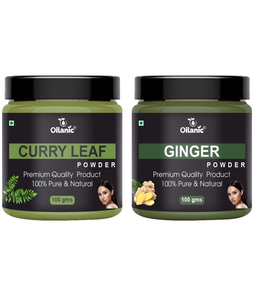     			Oilanic 100% Pure Curry Leaf Powder & Ginger Powder For Skincare Hair Mask 200 g Pack of 2