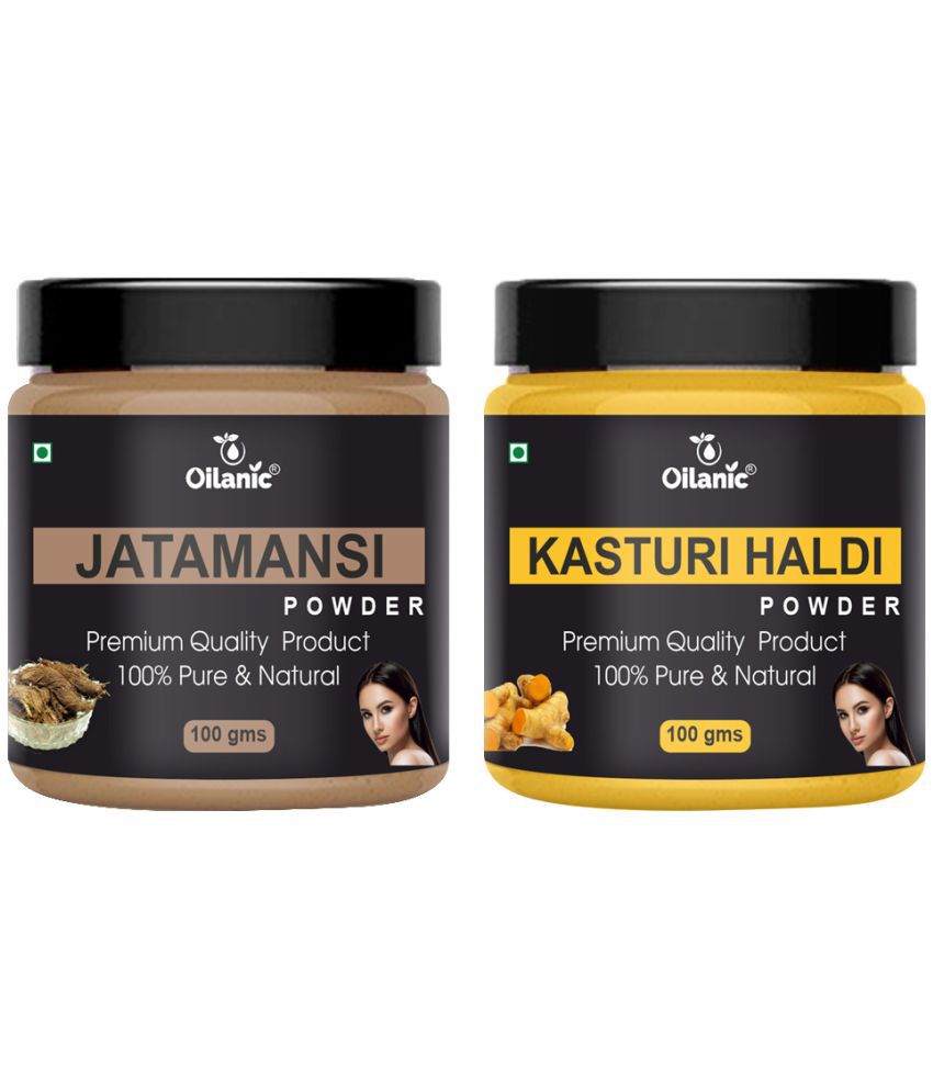     			Oilanic 100% Pure Jatamansi Powder & Kasturi Haldi Powder-Skin Hair Mask 200 g Pack of 2