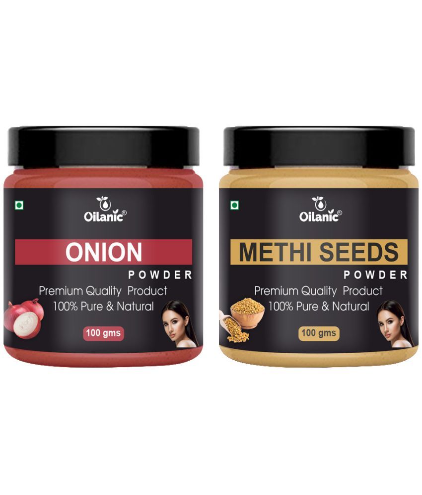     			Oilanic 100% Pure Onion Powder & Methi Powder For Skincare Hair Mask 200 g Pack of 2