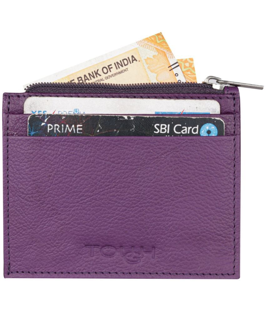 Tough Violet Pure Leather Card Holder Wallet