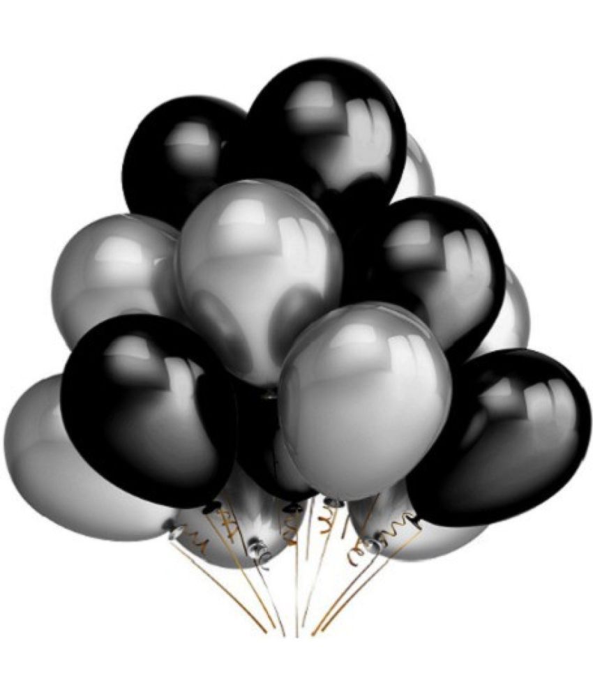 50 Pcs. Metallic Balloons (Black, Silver) - Buy 50 Pcs. Metallic ...