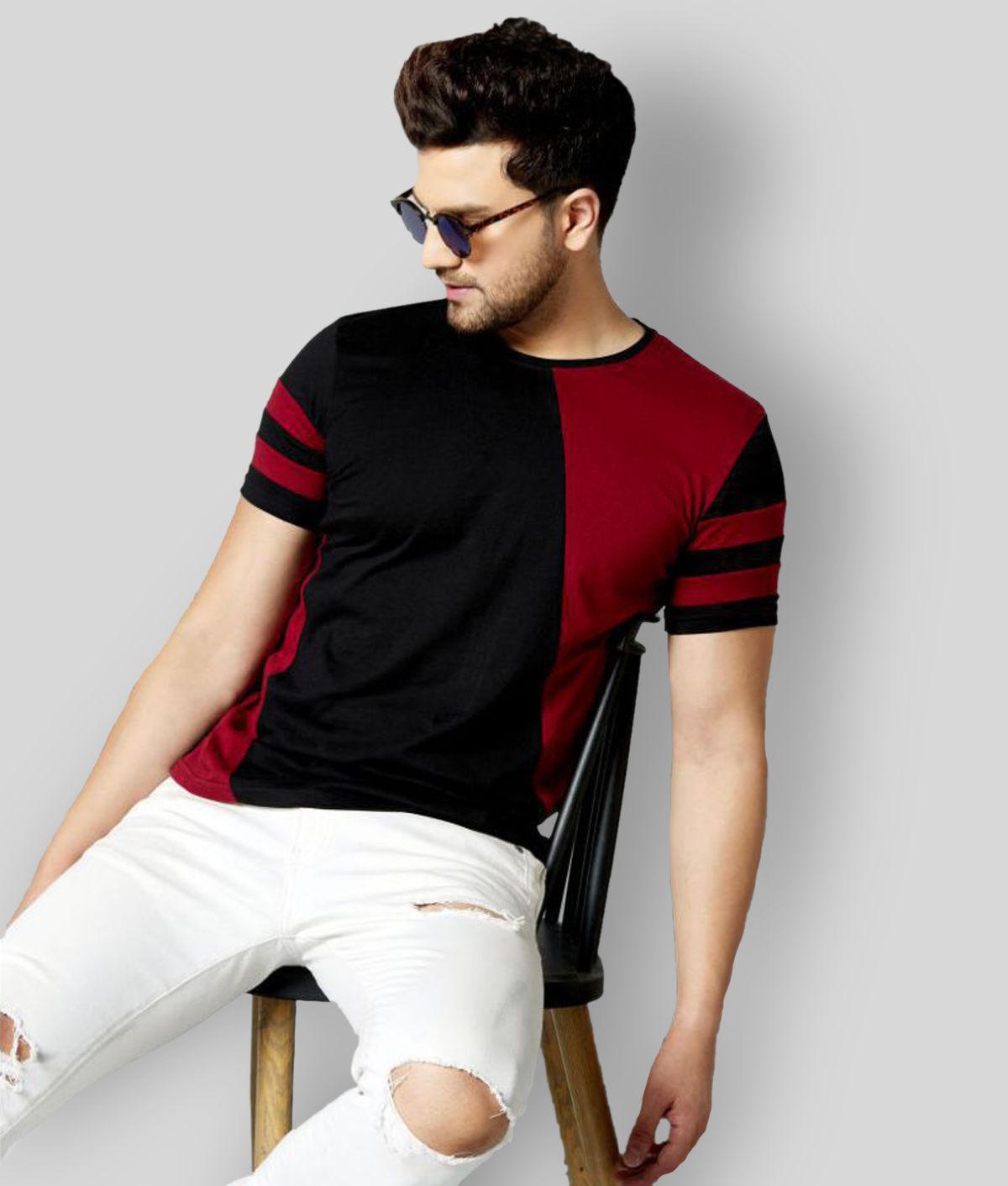 Buy AUSK - Multicolor Cotton Regular Fit Men's T-Shirt ( Pack of 1 ...