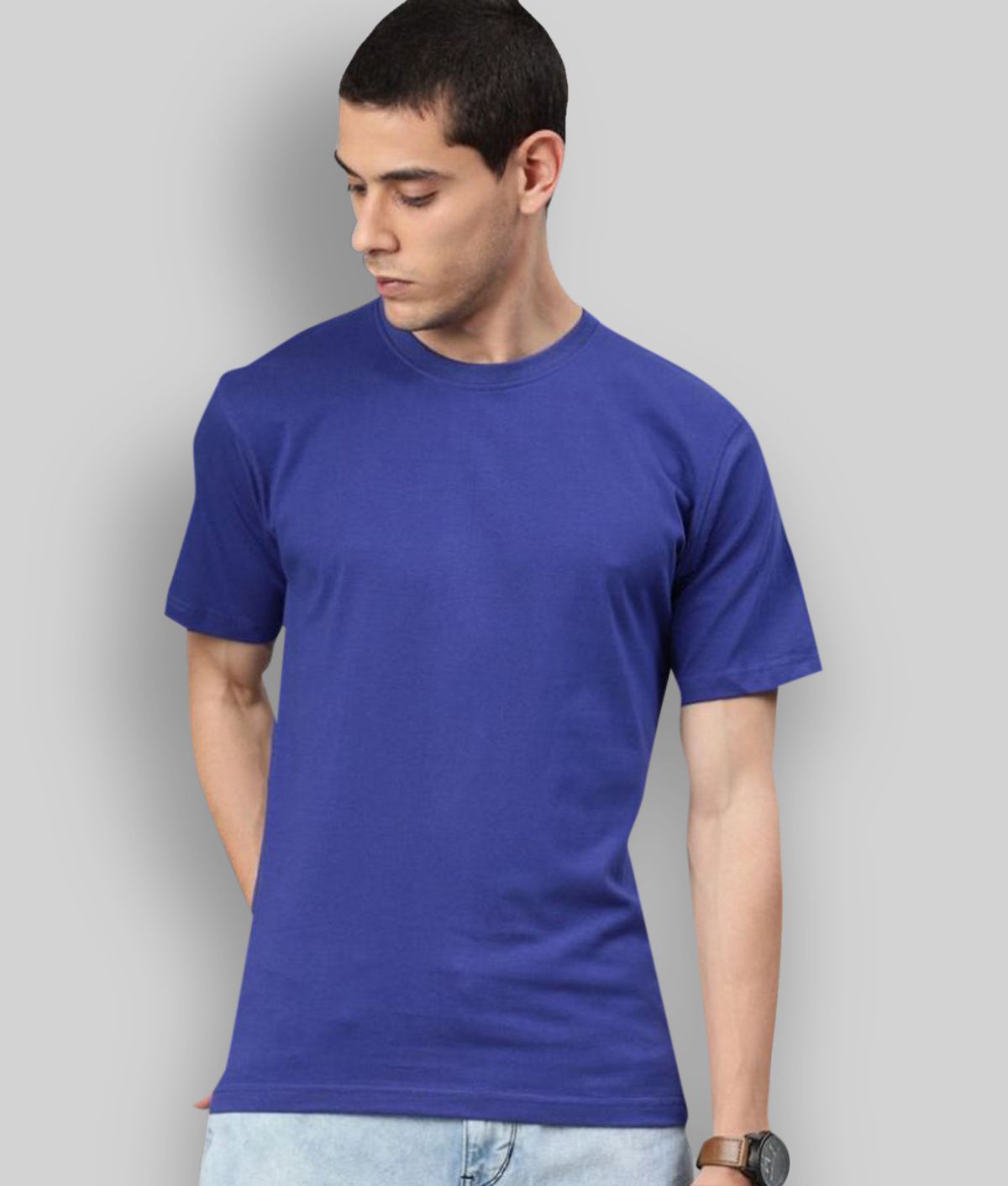     			Be Awara - Blue Cotton Relaxed Fit Men's T-Shirt ( Pack of 1 )